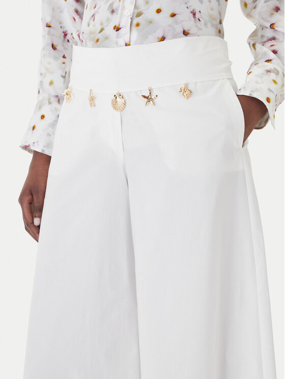Marella Marella Pantaloni di tessuto Gala 2613131122 Bianco Wide Leg