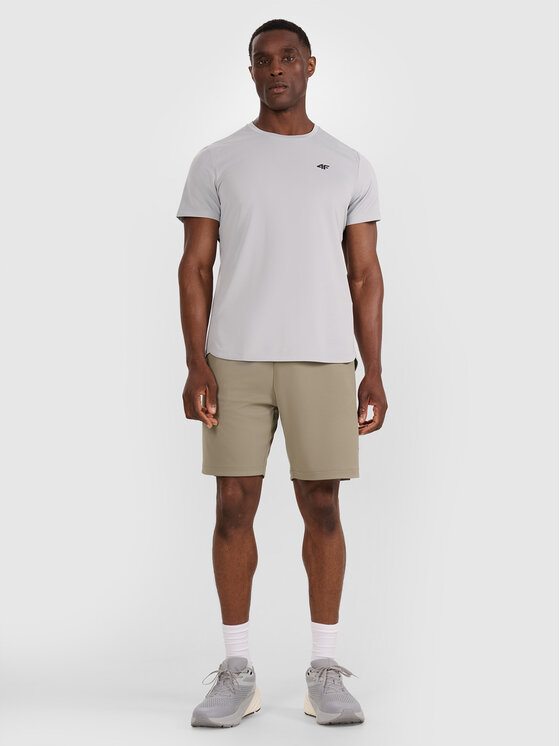 4F 4F Szorty sportowe TRAINING Khaki Regular Fit