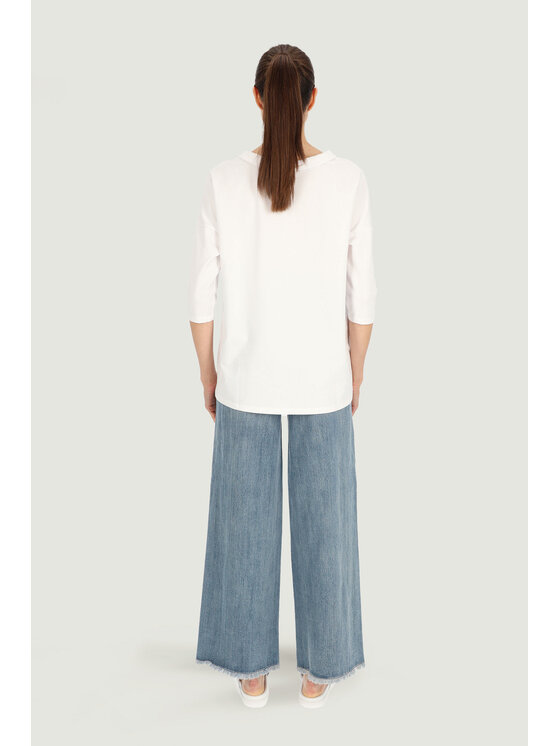 Deni Cler Milano Deni Cler Milano Bluza T-DC-W303-E2-10-10-1 Biały Oversize