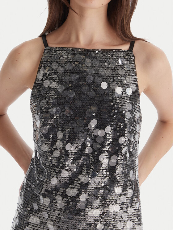 DKNY DKNY Kokteilinė suknelė DD54AN04 Sidabrinė Slim Fit