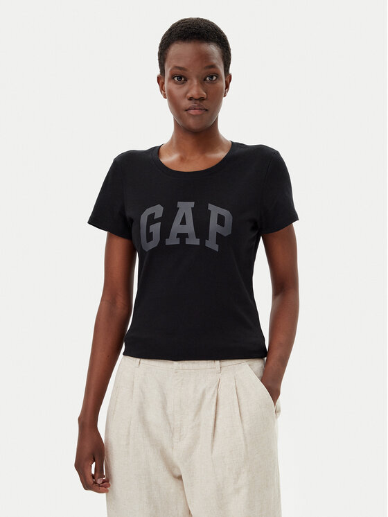 Gap Gap Тишърт 729555-06 Черен Regular Fit