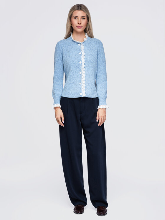 Ombre Ombre Sweter OW-SW-E0034 Niebieski Slim Fit