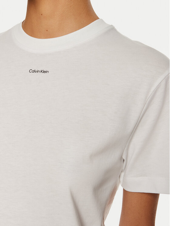 Calvin Klein Calvin Klein T-Shirt Nano Logo K20K207519 Biały Regular Fit