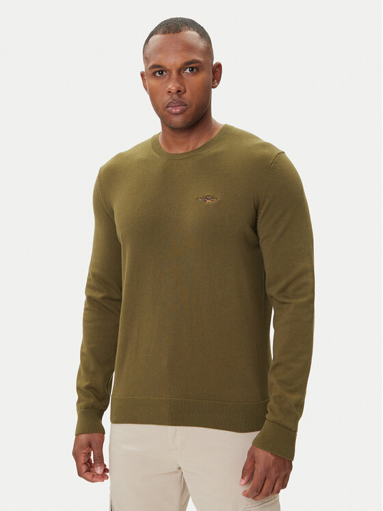 Aeronautica Militare Aeronautica Militare Džemper 252MA1611UL00506 Zelena Regular Fit
