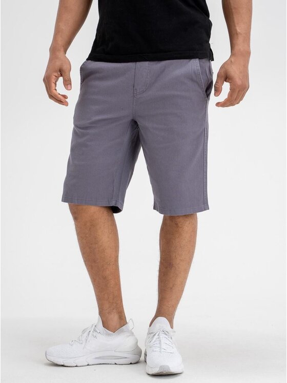 Jigga Wear Jigga Wear Szorty materiałowe Krótkie spodenki Na wiosnę lato na gumce wakacje urlop 128816 Szary Regular Fit