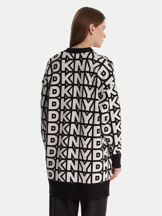 DKNY DKNY Kardigán P5MXAX88 Ekru Relaxed Fit