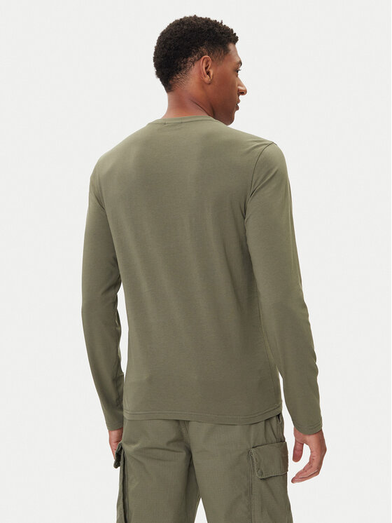 Napapijri Napapijri Longsleeve krekls Salis NP0A4HN7 Zaļš Regular Fit