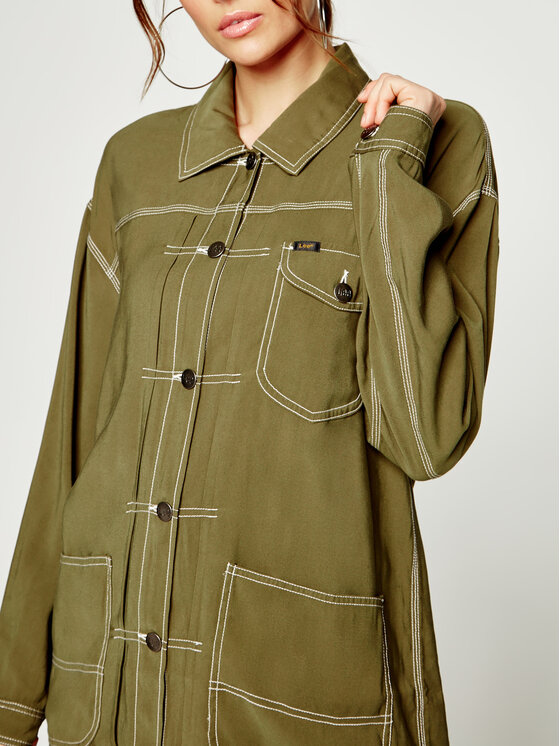 Lee Lee Camicia Elongated Duster L45WCWNX 112110654 Verde Regular Fit