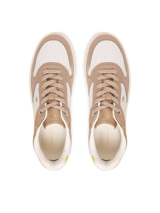 Tommy Hilfiger Tommy Hilfiger Sportcipők Th Sporty Cupsole Tumbled Ltr FW0FW09024 Bézs