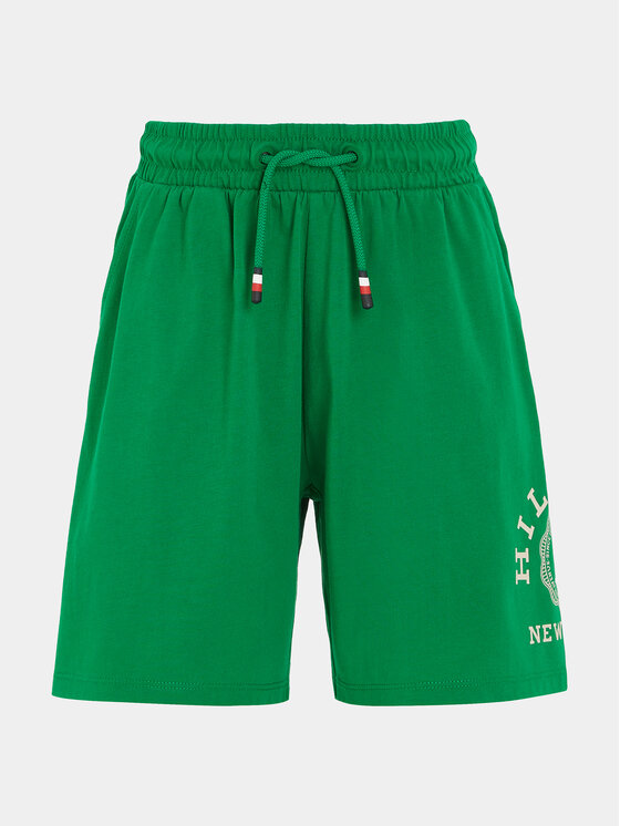 Tommy Hilfiger Tommy Hilfiger Sporta šorti Monogram Wreath KB0KB09002 M Zaļš Regular Fit