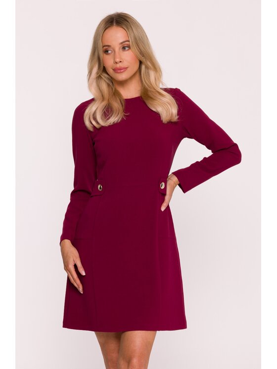 Stylove Stylove Sukienka wieczorowa S419 Bordowy A-Line Fit
