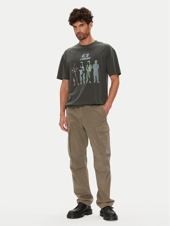 C.P. Company C.P. Company Тишърт 19CMTS105A005100W Сив Regular Fit
