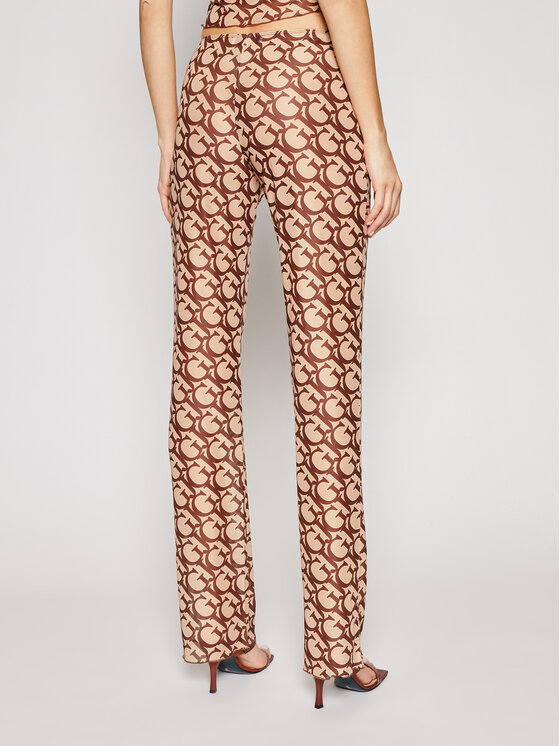 Guess Guess Текстилни панталони E1GB01 NT01L Кафяв Flare Fit