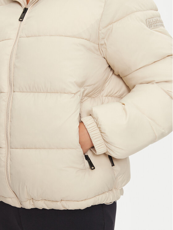 Napapijri Napapijri Ziemas jaka A-Box Logo NP0A4HZ1 Bēšs Loose Fit