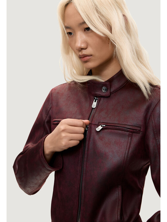 Desigual Desigual Giacca di pelle CHAQ_BIKERCY Bordeaux Casual Fit