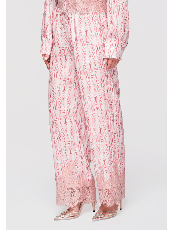 Ombre Ombre Spodnie materiałowe OW-PA-E0006 Różowy Relaxed Fit