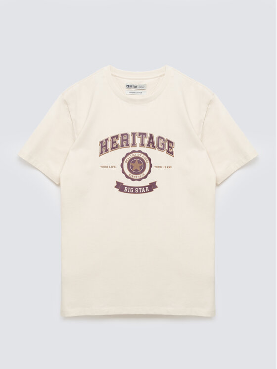BIG STAR BIG STAR T-Shirt FEREN Kremowy Basic Fit