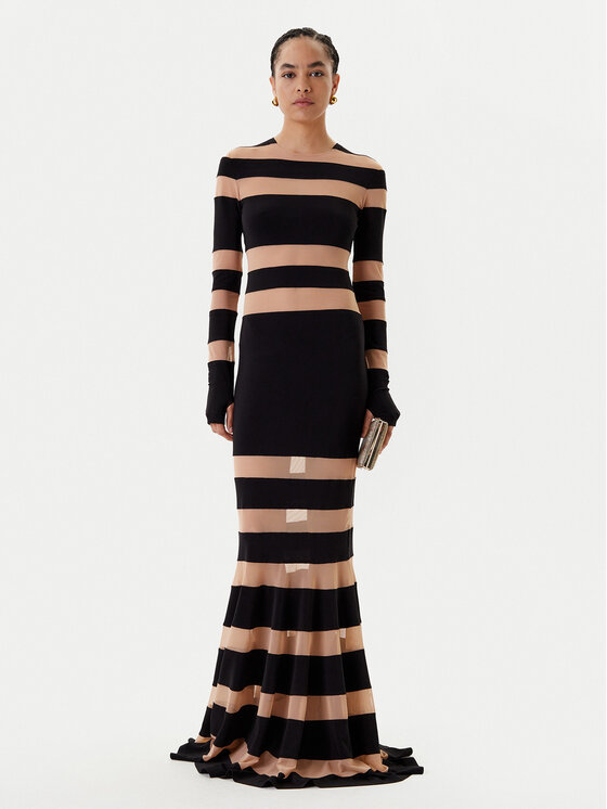 NORMA KAMALI NORMA KAMALI Sukienka wieczorowa KK3243PM808239 Czarny Slim Fit