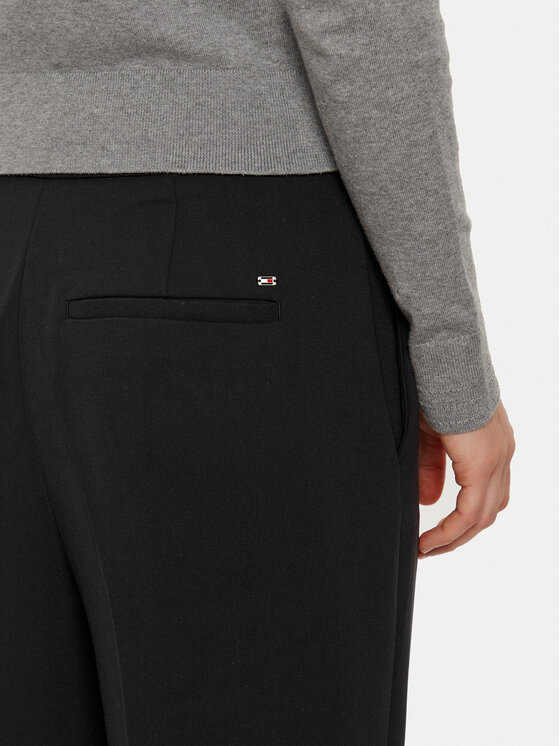 Tommy Hilfiger Tommy Hilfiger Kalhoty z materiálu WW0WW45445 Černá Regular Fit