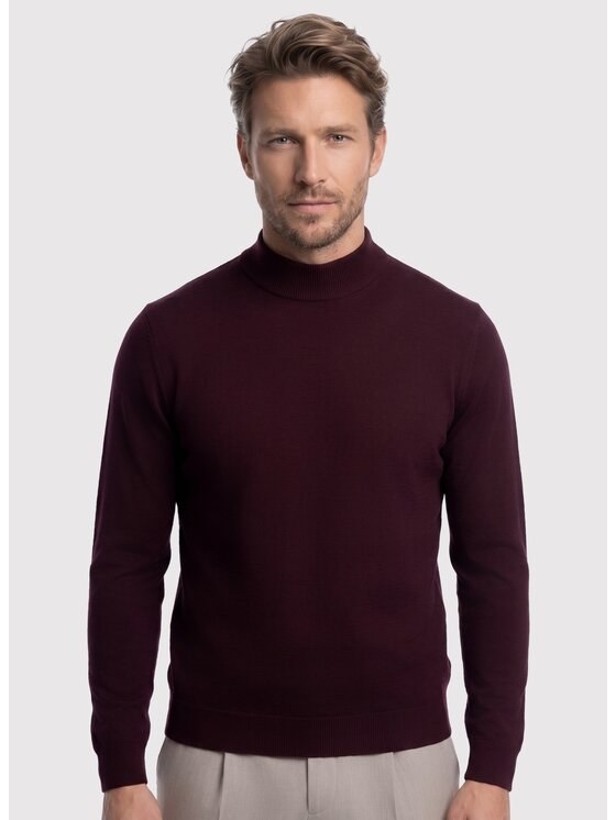 Pako Lorente Pako Lorente Sweter P26WB-2X-004 Bordowy Classic Fit