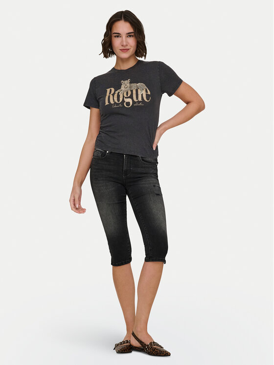 ONLY ONLY T-krekls Lucy 15346760 Melns Regular Fit