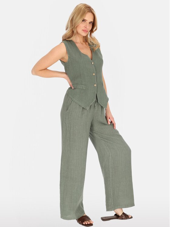 Perso Perso Kamizelka CHCE255487F Khaki Regular Fit