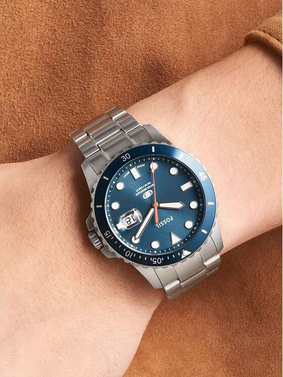 Fossil Fossil Ρολόι Blue FS6050 Ασημί