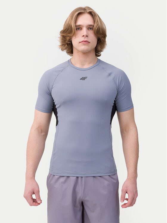 4F 4F Funkční tričko 4FWSS24TFTSM700 Šedá Slim Fit