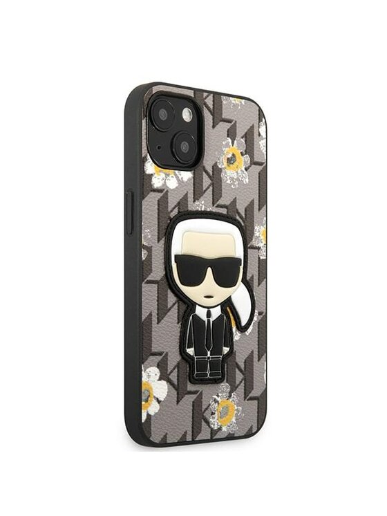 KARL LAGERFELD KARL LAGERFELD Etui na telefon Iconic Karl Flower Szary