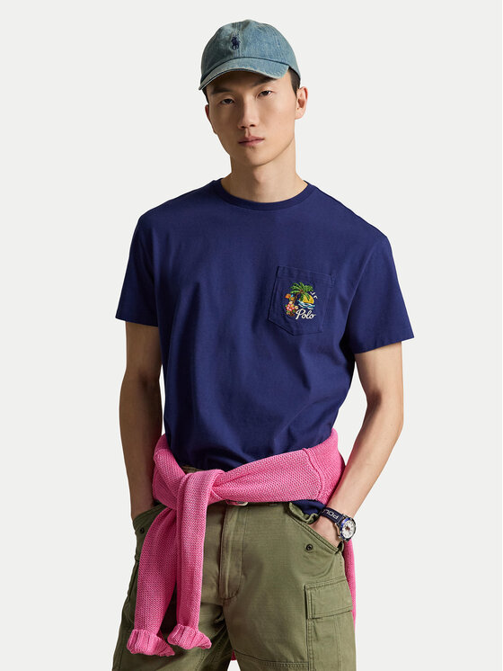 Polo Ralph Lauren Polo Ralph Lauren T-Shirt 710B14586001 Tmavomodrá Classic Fit