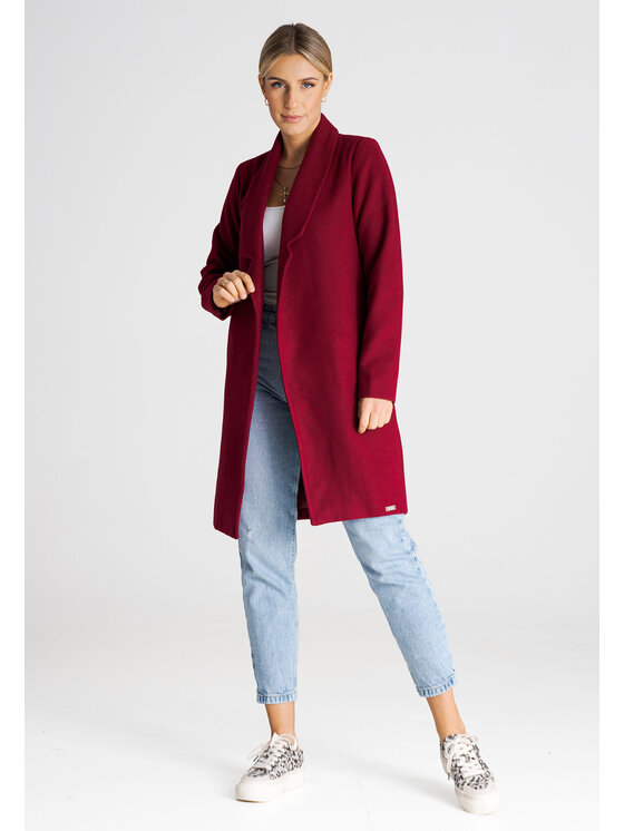 FIGL FIGL Kabát M990 Bordová Regular Fit