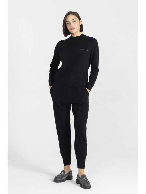 Deni Cler Milano Deni Cler Milano Spodnie dresowe T-DC-552D-E5-90-90-1 Czarny Regular Fit