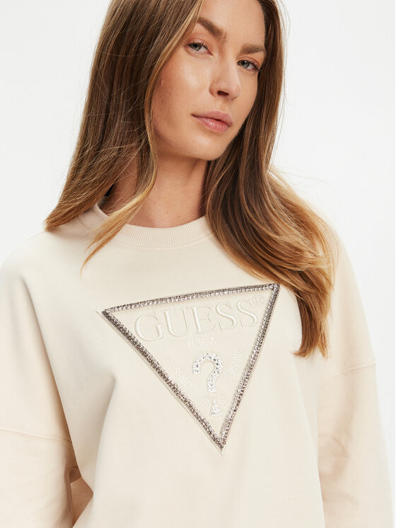Guess Guess Bluză W5YQ04 KC8I0 Bej Regular Fit