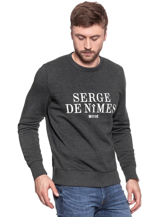 Mustang Mustang Felpa RUBBERPRINT SWEAT Grigio Regular Fit