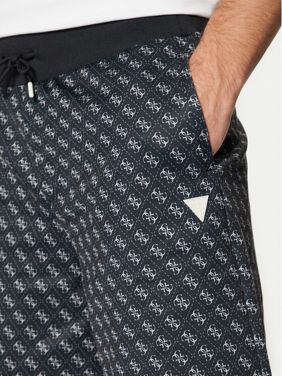 Guess Guess Bavlnené šortky Z4YD03 FL04Q Čierna Regular Fit
