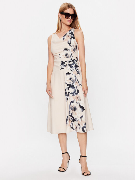 DKNY DKNY Kokteiļkleita DD3E361A Bēšs Regular Fit