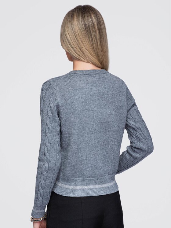Ombre Ombre Sweter OW-SW-E0028 Szary Slim Fit