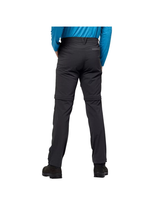 Jack Wolfskin Jack Wolfskin Spodnie dresowe Jack Wolfskin Overland Zip Away Pants M Czarny Regular Fit