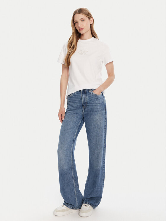 Calvin Klein Jeans Calvin Klein Jeans T-krekls Classic Monologo LV047D873G Balts Regular Fit