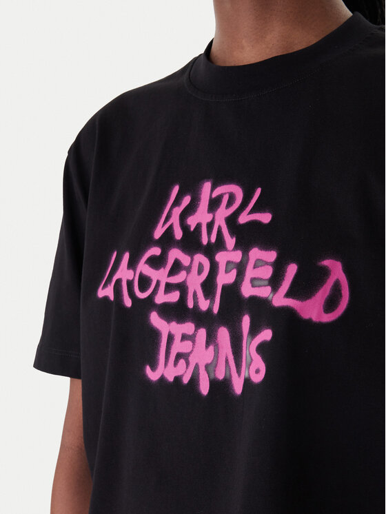 Karl Lagerfeld Jeans Karl Lagerfeld Jeans Тишърт B1W17054 Черен Relaxed Fit