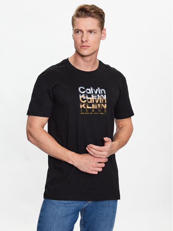 Calvin Klein Jeans T shirt J30J324208 Noir Regular Fit Modivo