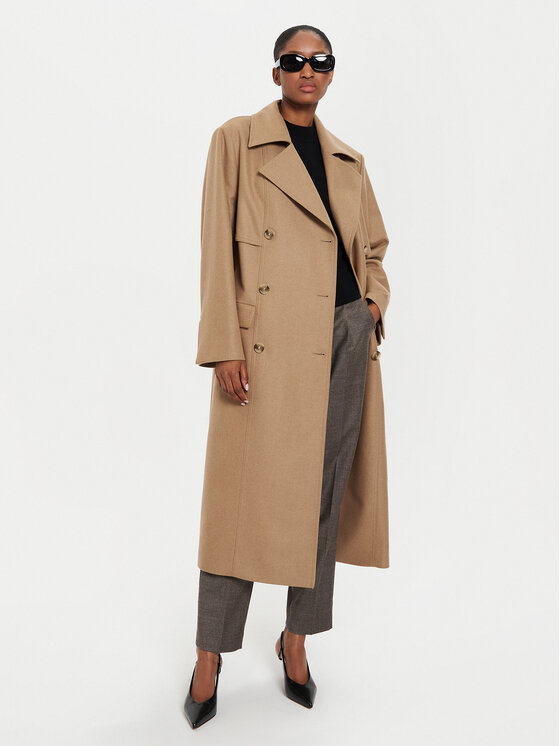 BOSS Boss Cappotto di lana Caspina 50518503 Beige Regular Fit