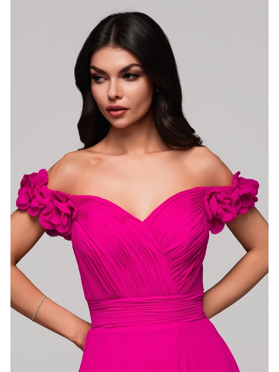 Ombre Ombre Sukienka wieczorowa LA-OM-DLR141 Różowy Regular Fit