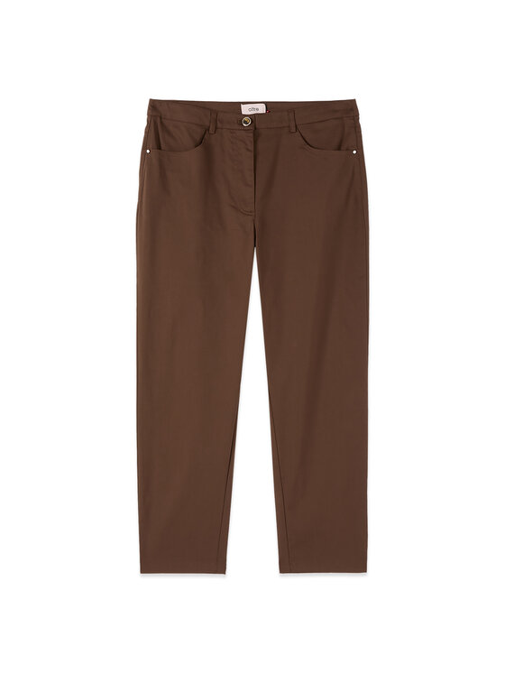 Oltre Oltre Spodnie materiałowe P737R009311N032 Brązowy Cropp Fit