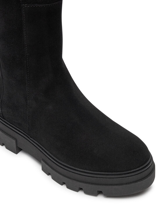 Tommy Hilfiger Tommy Hilfiger Botforti Suede Over-The-Knee Boot FW0FW08159 Melns