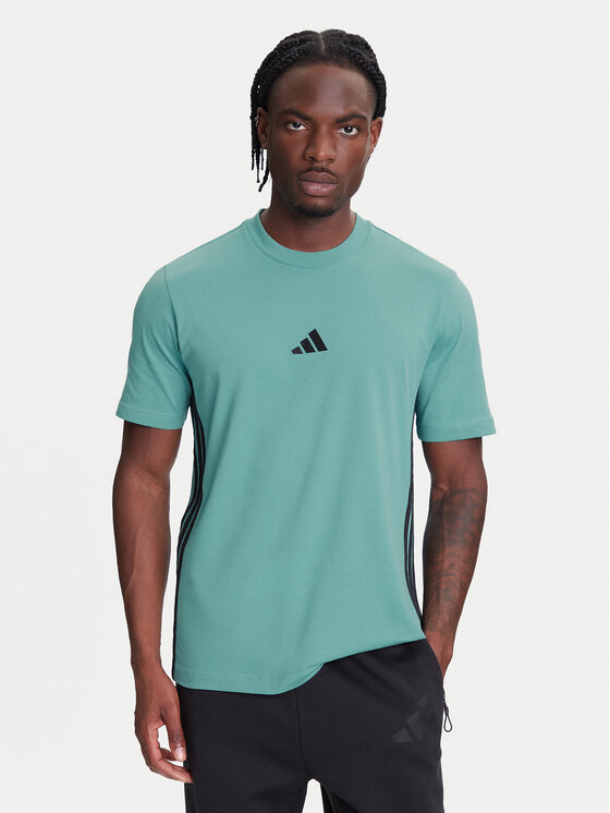 adidas adidas Tricou Essentials 3-Stripes JX0732 Turcoaz Regular Fit