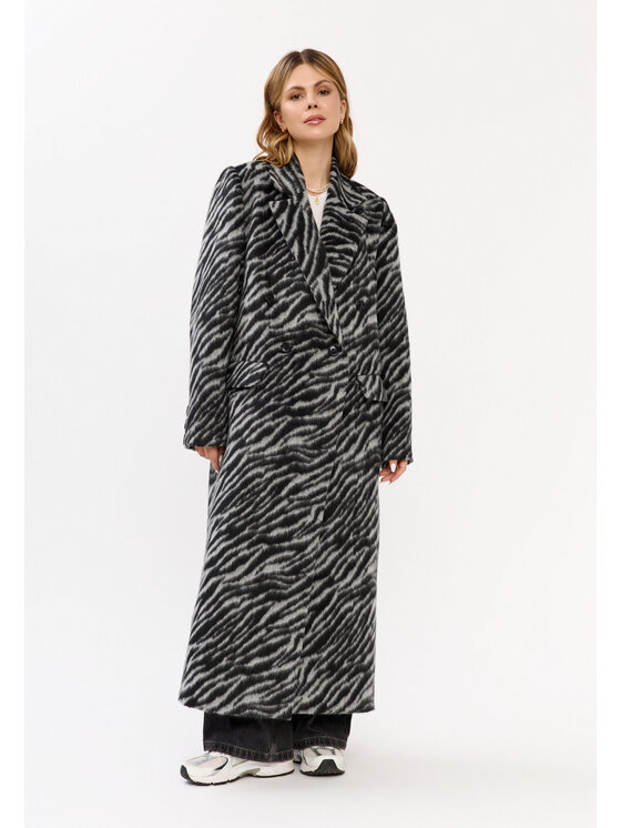 Mirons Mirons Płaszcz przejściowy print Czarny Oversize
