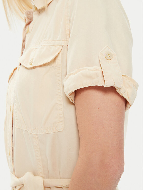 Pepe Jeans Pepe Jeans Sukienka koszulowa Evelinda PL953482 Beżowy Regular Fit