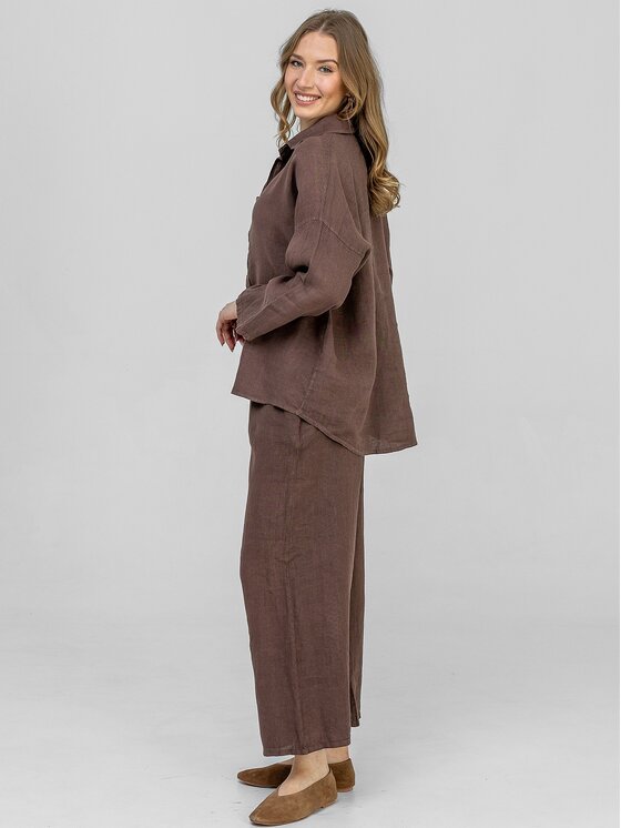 Perso Perso Blúzka CHCE265662 Hnedá Regular Fit