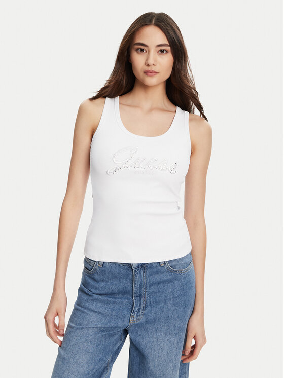 Guess Guess Felső W5YP00 KCXJ2 Fehér Regular Fit